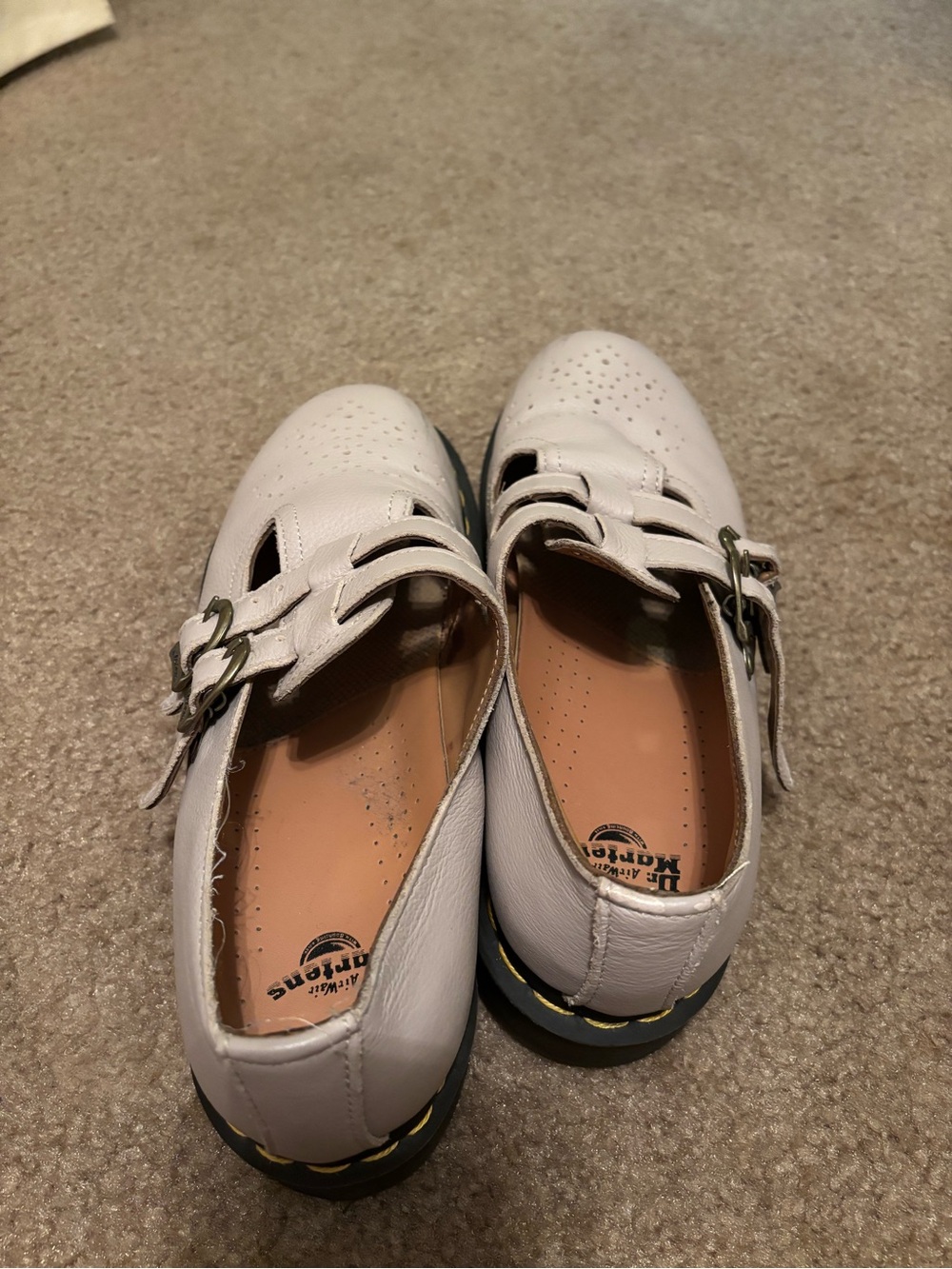 Dr. Martens 8065 Virginia Leather Mary Jane Buckle Taupe Beige Size Women’s 9 - Picture 2 of 4